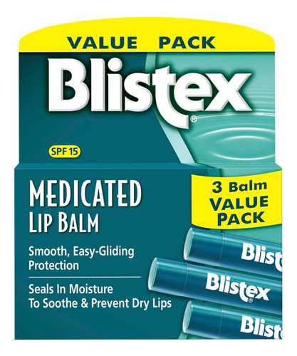 Blistex Bálsamo Labial Spf 15, Pack De 3 Tubos