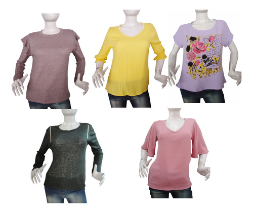 Paca 5 Prendas Variada Blusas Ropa Mujer 