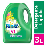 Rinso Detergente Líquido Lirios Y Rosas Botella 3lt