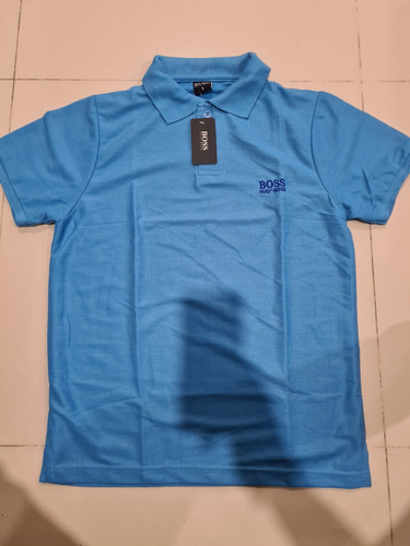 Playera Azul Polo Generico Estilo Náutica Polo Boss Talla Ch