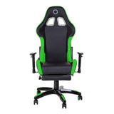 Silla De Escritorio Nibio Destroyer Gamer Ergonómica  Negra Y Verde Con Tapizado De Cuero Sintético