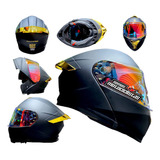 Casco Abatible Kov Thunder Oro Certificado Dot Doble Visor