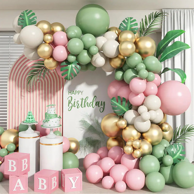 Guirnalda de Globos Verdes y Rosas Para Fiestas y Bodas 102 Piezas | MercadoLibre