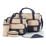 Set 5 Bolsas Panaleras Cambiador Bebe Botella Viaje Multiuso