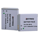 Batmax 2 Pack Nb 6l Nb 6lh Baterías De Reemplazo Canon...