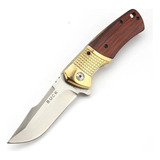 Cuchillo Buck Knives Tactico Caza Cacha De Madera Acero 440