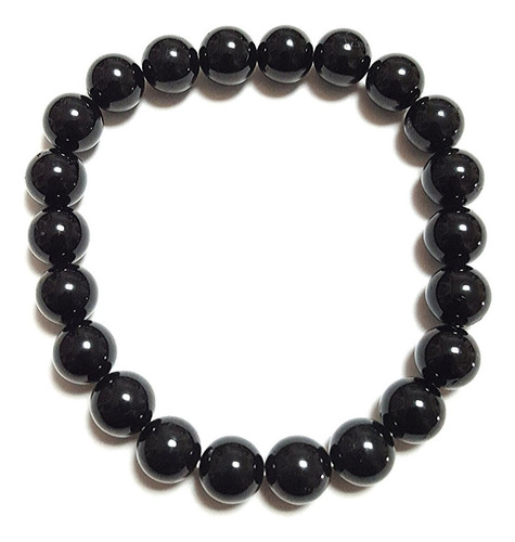 Pulsera Turmalina Negra Cuentas De 8 Mm. Protección