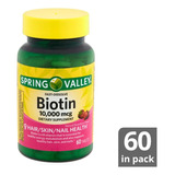 Biotina 10,000mcg 60 Caps Cabello Uñas Piel Biotin Fresa Spv Sabor Neutro