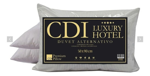 Pack X2 Almohada Cdi Hotel Luxury Duvet 50x70 Premium Suave Color Blanco