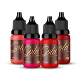 Kit 4 Pigmentos Mag Color Gold Line Lips Para Lábios 5ml Cor Kit Line Lips