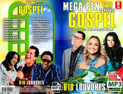 Mini Pen Drive 8gb Louvores Gospel