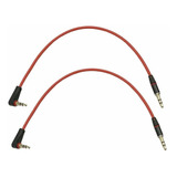 Cable Auxiliar De Audio Estereo 3,5 Mm | 2 Piezas / Rojo