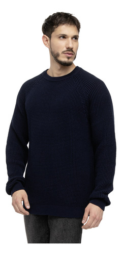 Sweater Knitted Navy Blue  Black Bubba