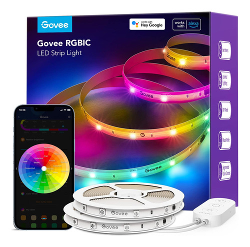 Set De Tira Led Govee 36 W, Wi-fi, 2 X 10 Metros, Rgbic