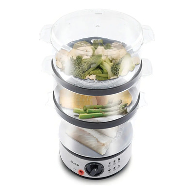 Vaporera eléctrica Smart-Tek SD2091 color plateado 400W | Mismo precio en cuotas
