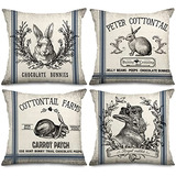 Fundas De Almohada Vintage De Pascua Retro Farm Rabbit ...