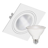 Kit 2 Spot Embutir Par30 Multidirecional + Lampada Led 9w 