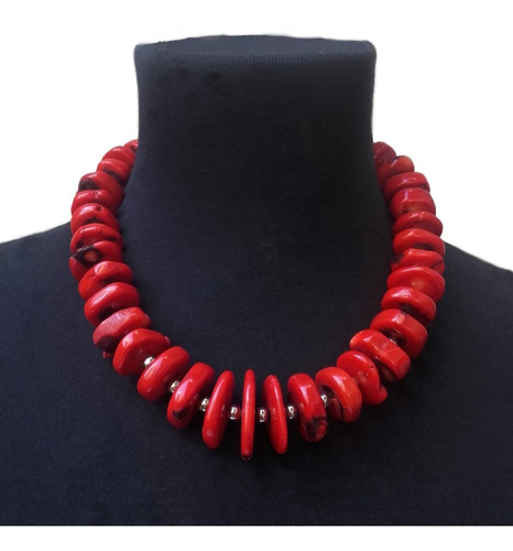 Csr1325 Collar Corto Piedra Coral 