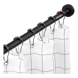 Tubo Para Cortina De Baño Expandible Ajustable 105-170cm Color Negro Liso