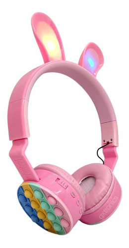 Auriculares Rosa Vincha Pop It Bluetooth Orejas Conejo Niñas