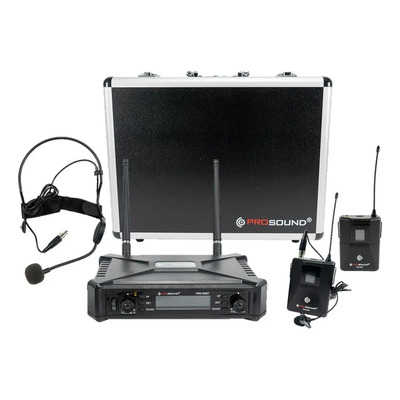Micrófono Inalámbrico Doble Diadema Y Lavalier Prosound Color Negro