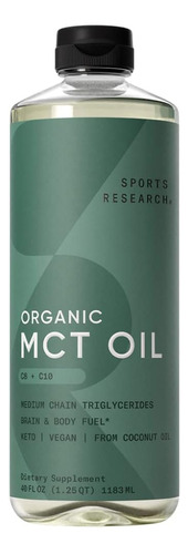 Aceite Mct Organico Derivado De Coco Sports Research 1183 Ml