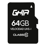 Memoria Micro Sd Ghia 64gb Uhs-i Clase 10 Con Adaptador