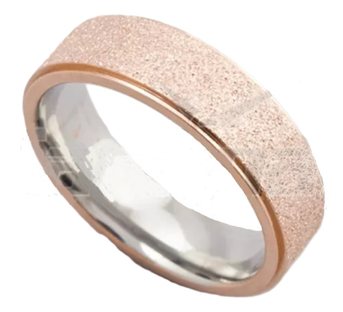 Anillo Alianza Cinta Acero Diamantado Rose Para Regalo