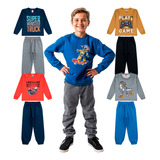 Kit 4 Agasalhos Conjunto Moletom Infantil Masculino Inverno