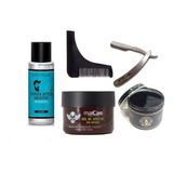 Kit Navaja Pro + Cera + Peine + Gel Afeitar + Barberia