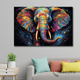 Cuadro Elefante Colores Canvas Elegante Sala Animal 23 60x40