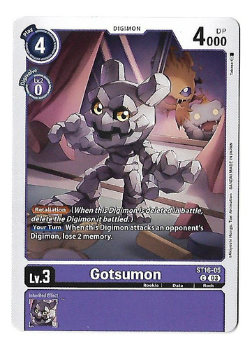 Digimon Ccg Gotsumon - Common St16 Frete Incluso