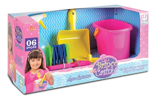 Kit Brinquedo Infantil Faz De Conta Limpeza De Casa Menina