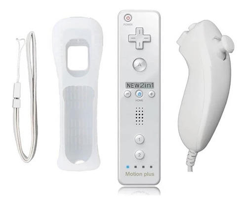 Wii Remote + Nunchuk + Capa + Alça + Motion Plus Inside