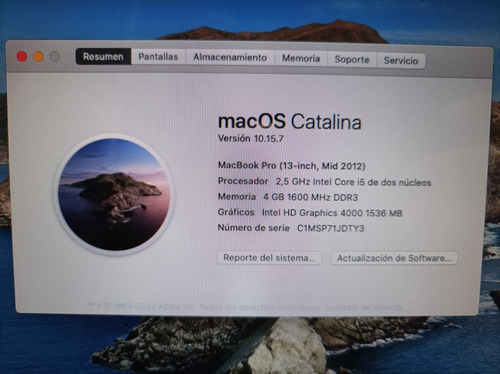 Remato Macbook Pro 13 I5 4gb 