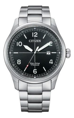 Relógio Citizen Super Titanium Eco-drive Bm7570-80e/tz21223t Cor Da Correia Prateado Cor Do Bisel Prateado Cor Do Fundo Preto