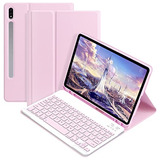 Funda Con Teclado Para Galaxy Tab S8 /s7 Sm X700 X706 Rosa