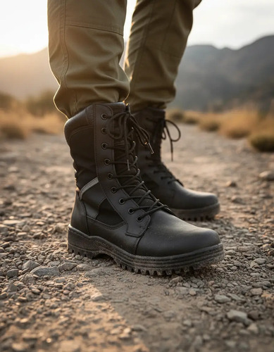 Bota Tactica Swat Piel Caballero Antiderapente Con Casquillo | Envío gratis