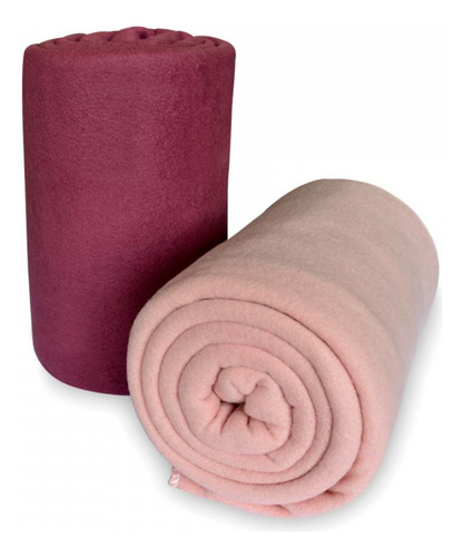 Set Mantas X 2 Fleece Vino Rosa 110x150 Cm 5509