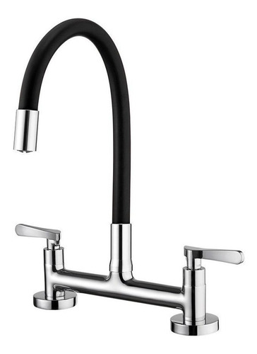 Torneira De Cozinha Duplo Comando Lorenzetti Loren Flex 1256 Preto