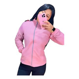 Chaqueta Corta Viento Mujer Con Forro Micropolar Impermeable