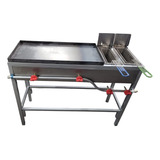 *parrilla Con Plancha De 80 X 40 Y Doble Freidora De 5l.*