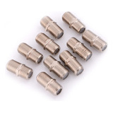 Conector Copla Coaxial Tv Cable Pack 10 Unidades