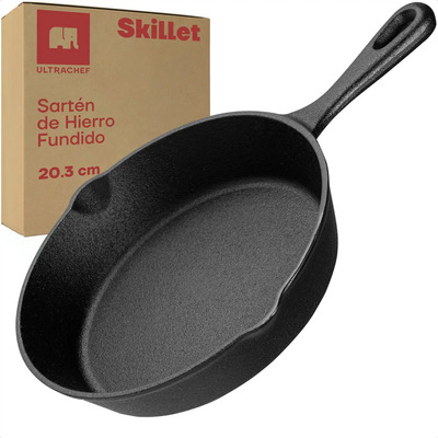 Sartén De Hierro Fundido Pre Curado Ultrachef 20cm Color Negro | Meses sin interés