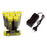 10 Baterias 18650 8800 Mah 4.2v Li-ion + Carregador Duplo