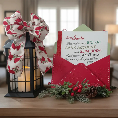 Farol Navideño Luz Parpadeante Home Line Y Carta A Santa