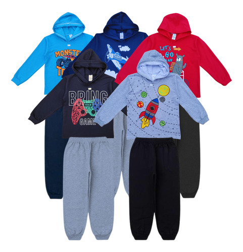 Kit 5 Roupa Infantil De Frio Inverno Menino Atacado 