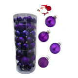 62 Esferas Premium Navideñas Decoración Navidad Árbol Color Color Violeta