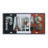 Placa Metálica Vintage Para Auto - Sumik Paris 6 X12 