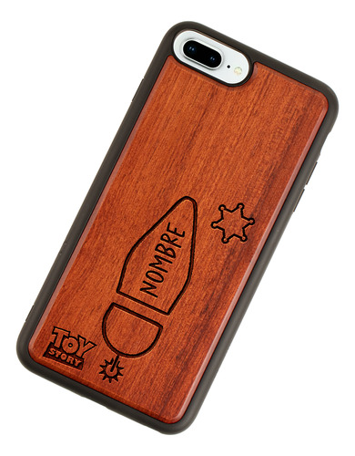 Funda Para iPhone Woody Toy Story Madera Grabada Con Nombre